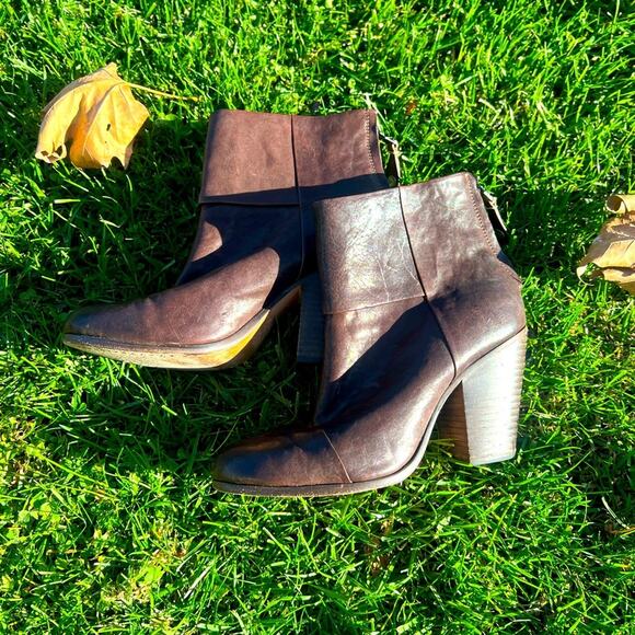 Rag & Bone Heel Ankle Boots Chocolate Size 39 - Picture 5 of 6